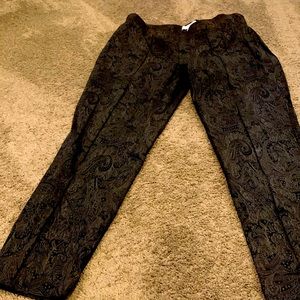 Nine West black and brown elastic waistband size 16 stretch pants